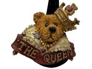 Boyds Bears The Queen Bear Figurine Resin Brooch Pin Royal Crown Teddy Bear 2"